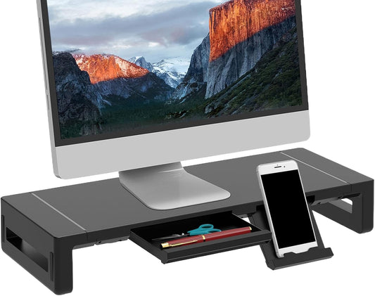 Height-adjustable monitor stand with drawer – Stravon