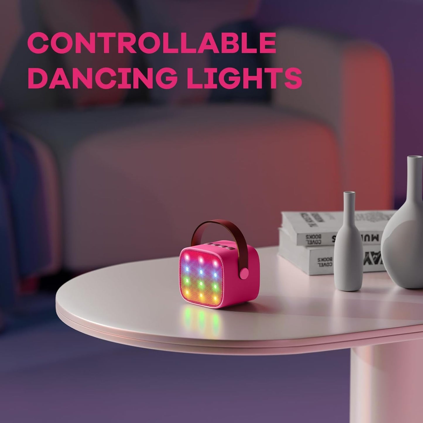 Portable mini karaoke machine with Bluetooth speaker and 2 wireless microphones – Veylo