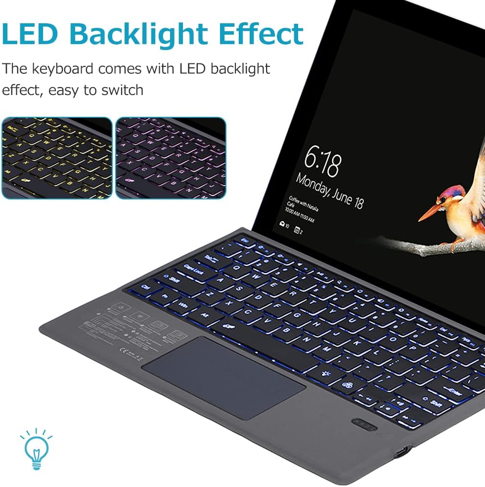 Wireless Bluetooth keyboard with backlighting and touchpad for Surface Pro – Nexora