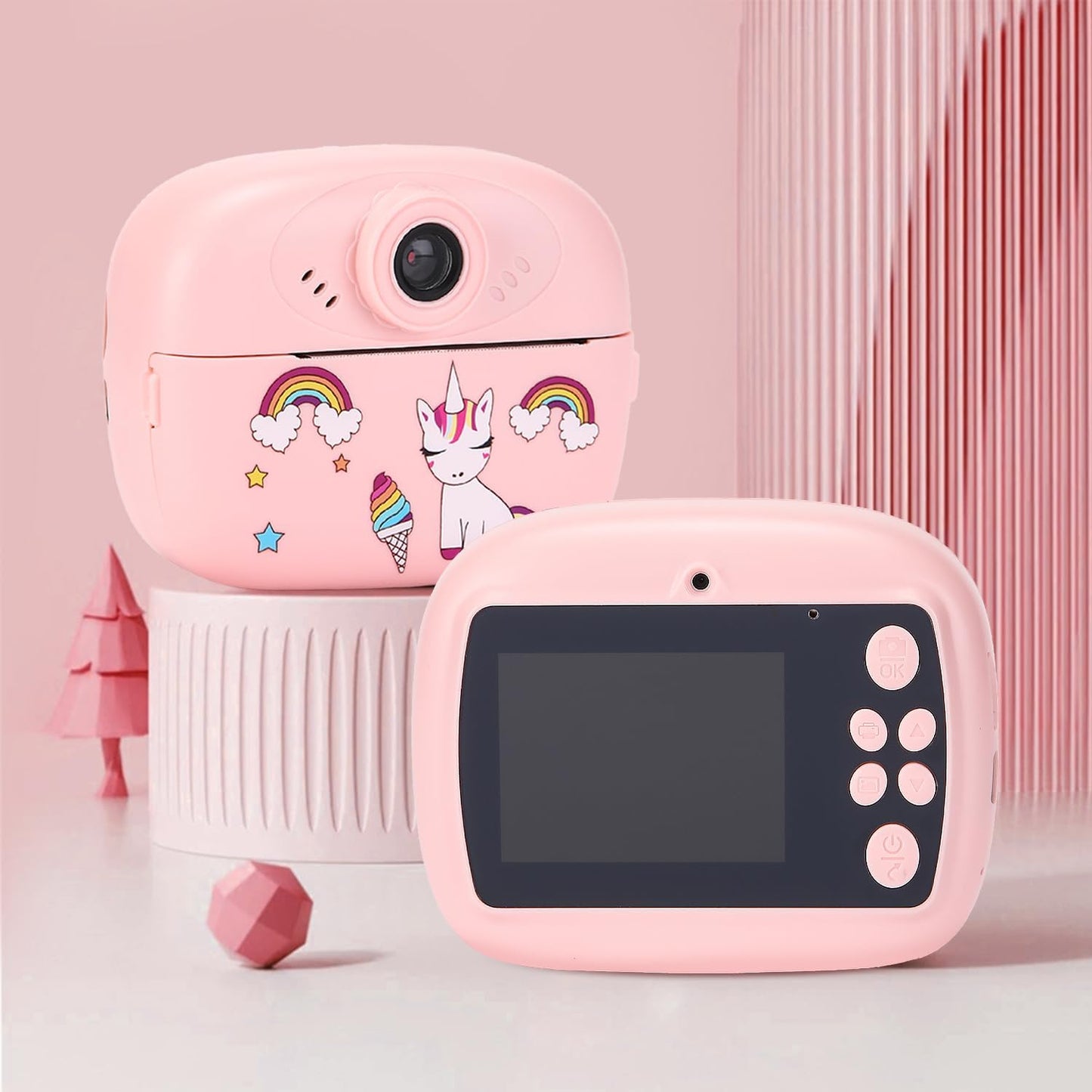 Instant-print kids' camera with dual-lens, HD video and creative kit – Lymora