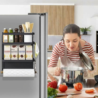 Magnetic fridge spice rack with kitchen roll holder – Oryden