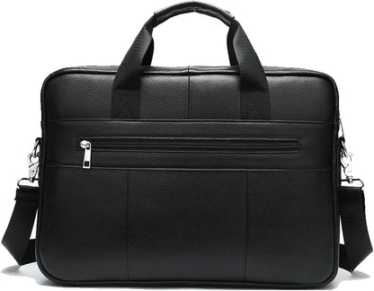 Premium 15" cowhide business briefcase with organiser compartments