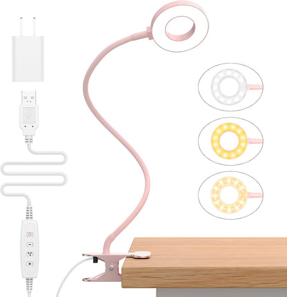 LED clip-on desk lamp with 3 colour modes and flexible gooseneck – Selvara (Buy 1 Get 1 Free)