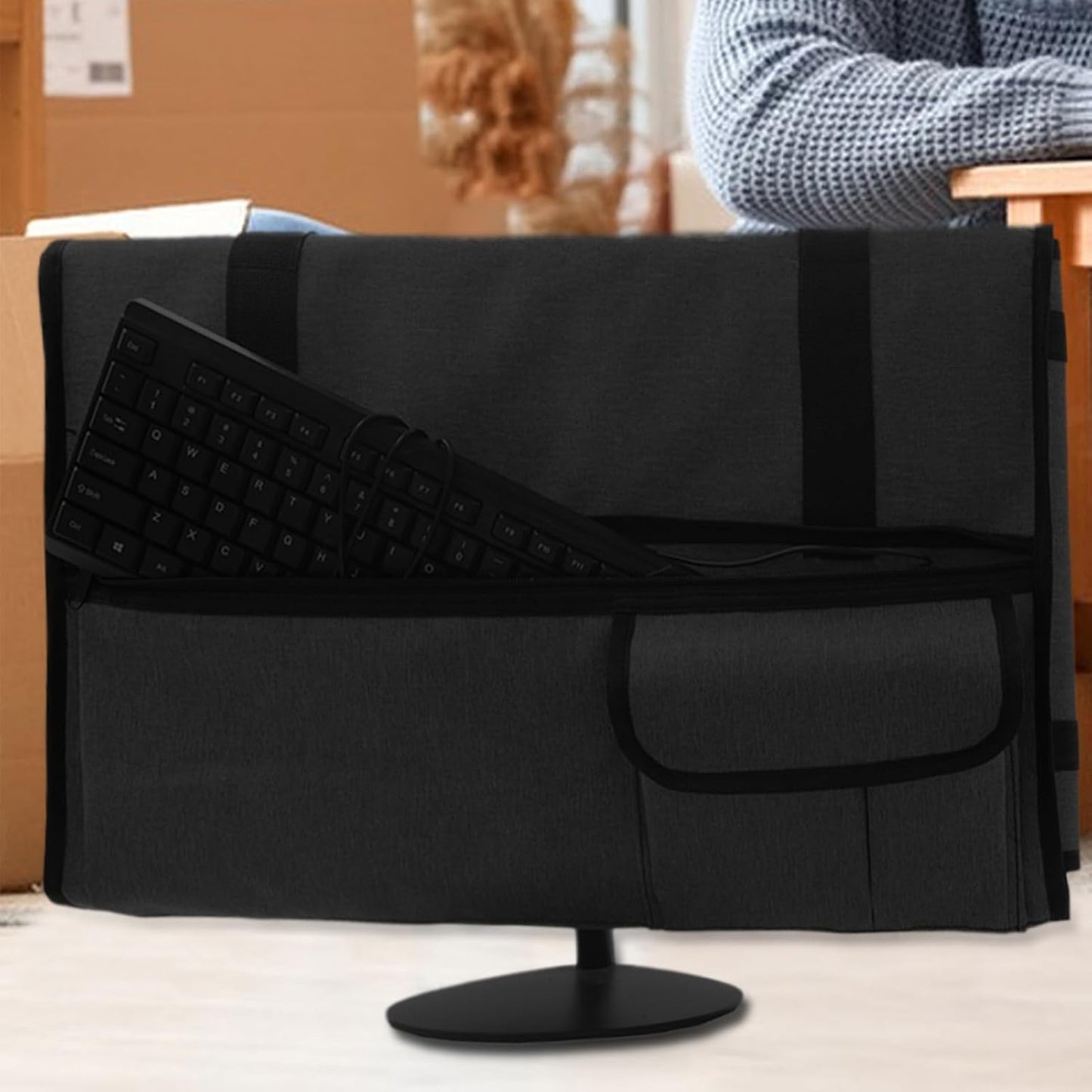 Portable monitor bag – protective, dustproof screen sleeve with flannel lining – Veynor