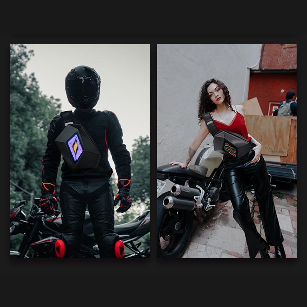 LED motorbike crossbody bag with programmable display – Nexora