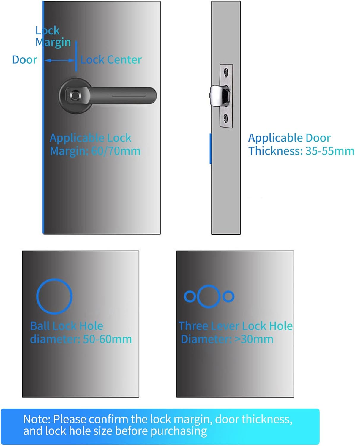 Smart fingerprint deadbolt lock with key access and 30-user capacity – Nivora