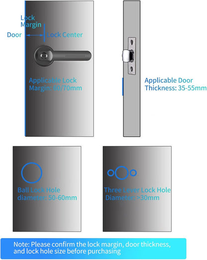 Smart fingerprint deadbolt lock with key access and 30-user capacity – Nivora