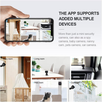 Mini 4K Wi‑Fi hidden indoor security camera with night vision