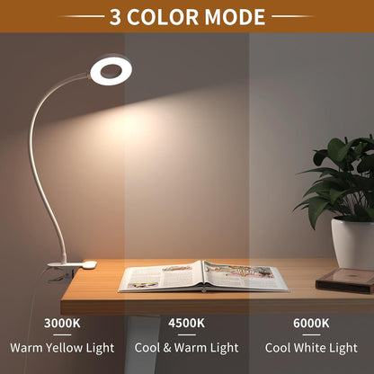 LED clip-on desk lamp with 3 colour modes and flexible gooseneck – Selvara (Buy 1 Get 1 Free)