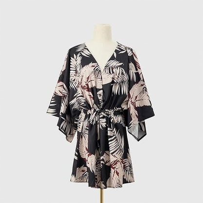 Summer dress with V-neck and ruffle sleeves – Amira