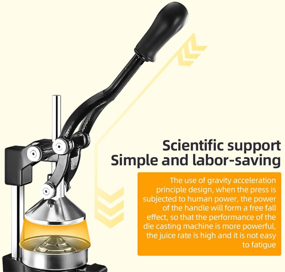 Cast-iron hand-press juicer with 99% yield and stainless-steel housing – Orvado
