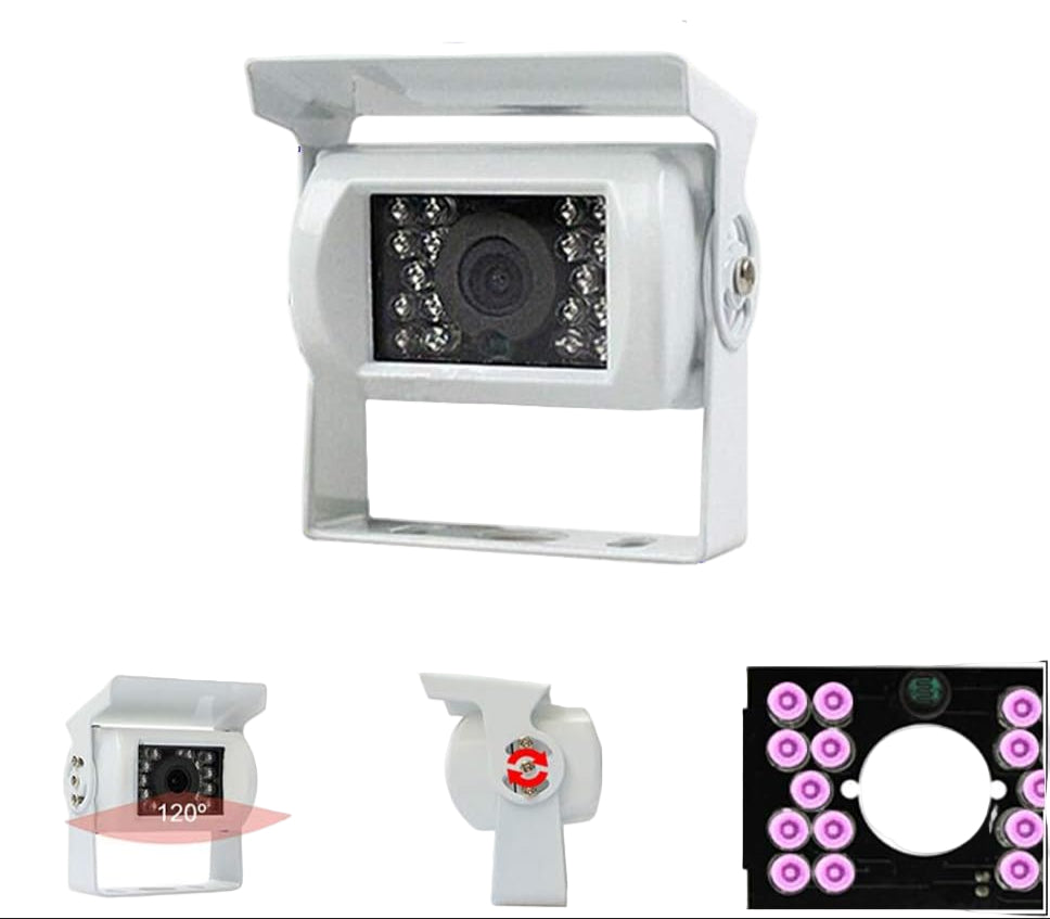 Truck reversing camera 12V/24V with 18 LED IR night vision IP68
