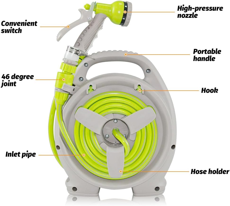 Compact garden hose reel with 15 m hose – Corvina