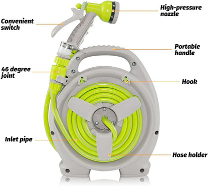 Compact garden hose reel with 15 m hose – Corvina