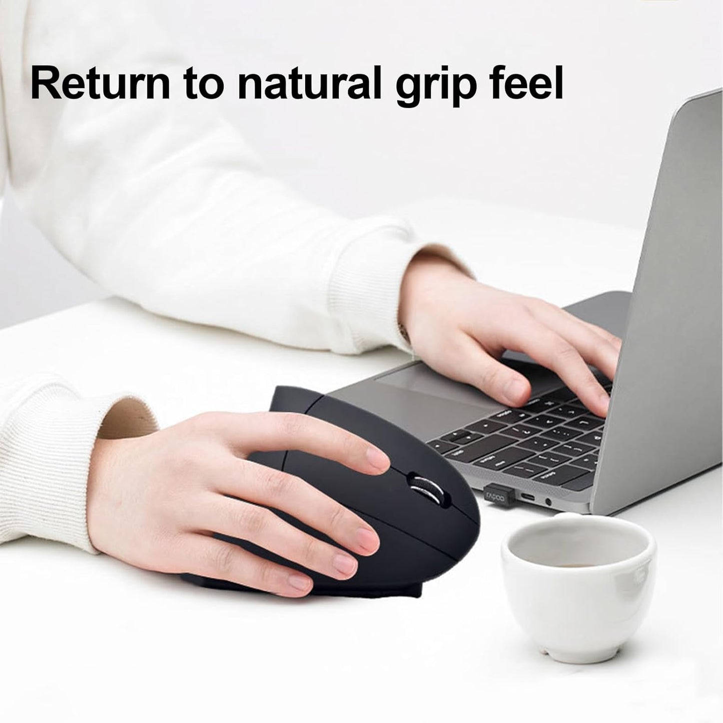 Rechargeable ergonomic vertical wireless mouse – Elvion