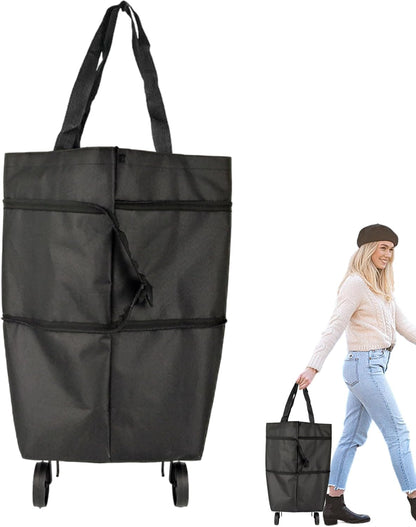 Large Foldable Shopping Bag with Wheels, Reusable Shopping Bag (1+1 FREE) – Veytra