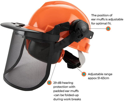 Forestry protective helmet with face shield and ear defenders – ArborMax
