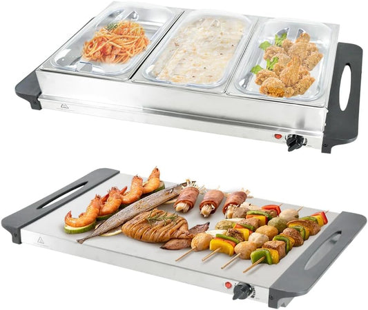 Electric buffet food warmer with three 2.5‑litre containers and temperature control – Valtero