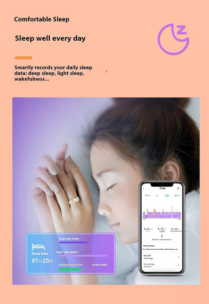Smart Enamel Wellness Ring – Fitness and Sleep Tracker for iOS and Android – Aurina