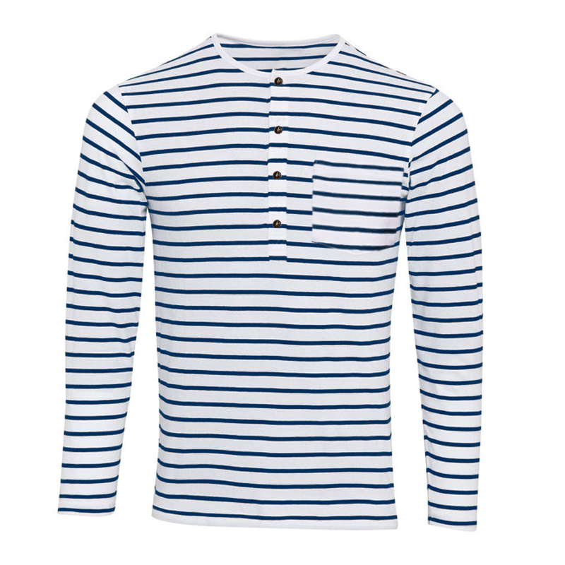 Striped long-sleeved Henley shirt – Ewan Autumn Edition