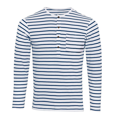 Striped long-sleeved Henley shirt – Ewan Autumn Edition