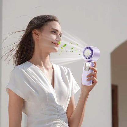 Portable, foldable hand-held fan with LED display, 100 speed settings