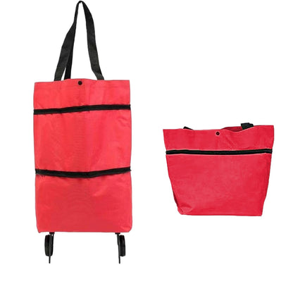 Large Foldable Shopping Bag with Wheels, Reusable Shopping Bag (1+1 FREE) – Veytra