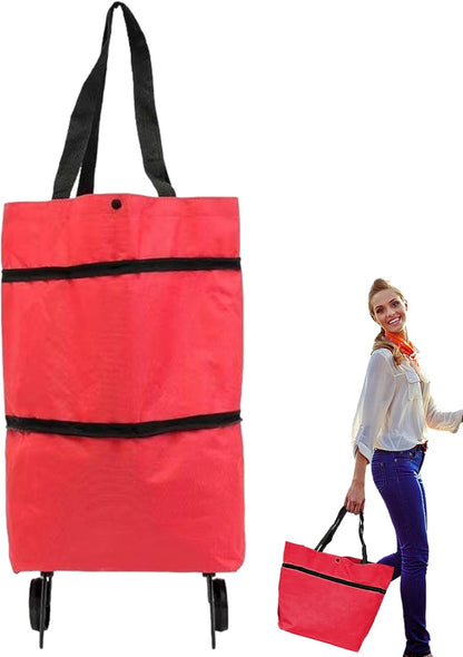 Large Foldable Shopping Bag with Wheels, Reusable Shopping Bag (1+1 FREE) – Veytra