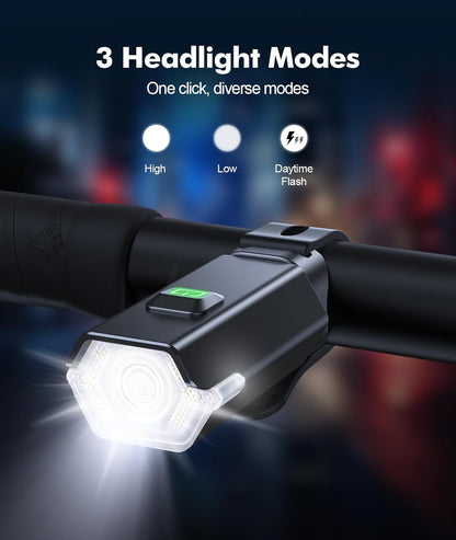 Rechargeable bike light set with 3+6 modes and side lighting – RoadBeam