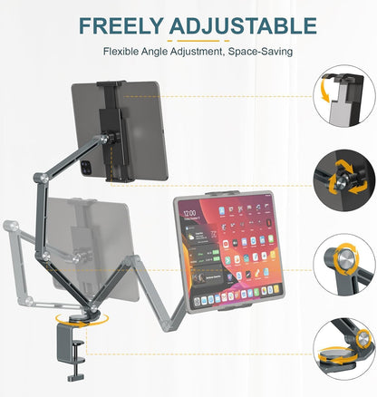 Adjustable aluminium tablet stand with 360° rotation – Movaro