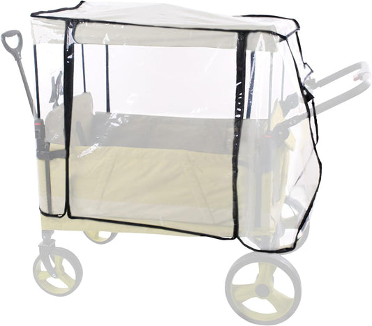 Rain cover for pushchairs – windproof protective canopy for two-seater and four-seater pushchairs – Venaro