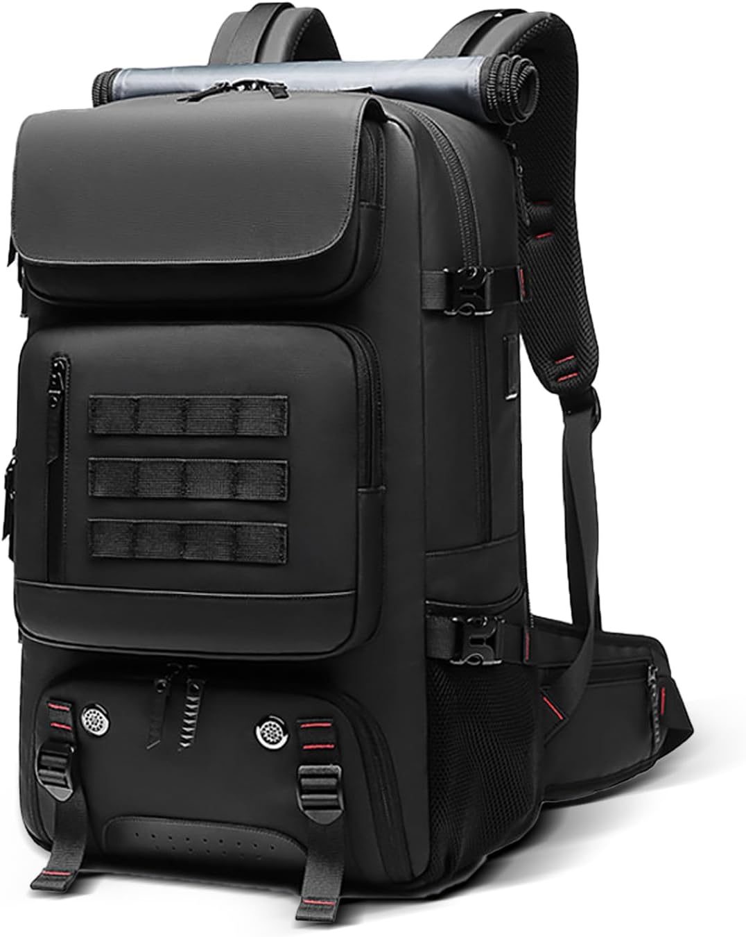50‑litre waterproof travel rucksack with shoe compartment and USB port