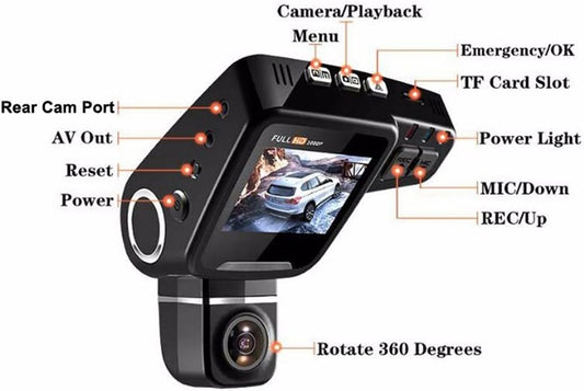 Wi‑Fi concealed 1080p dashcam with 170° wide-angle lens and G‑sensor