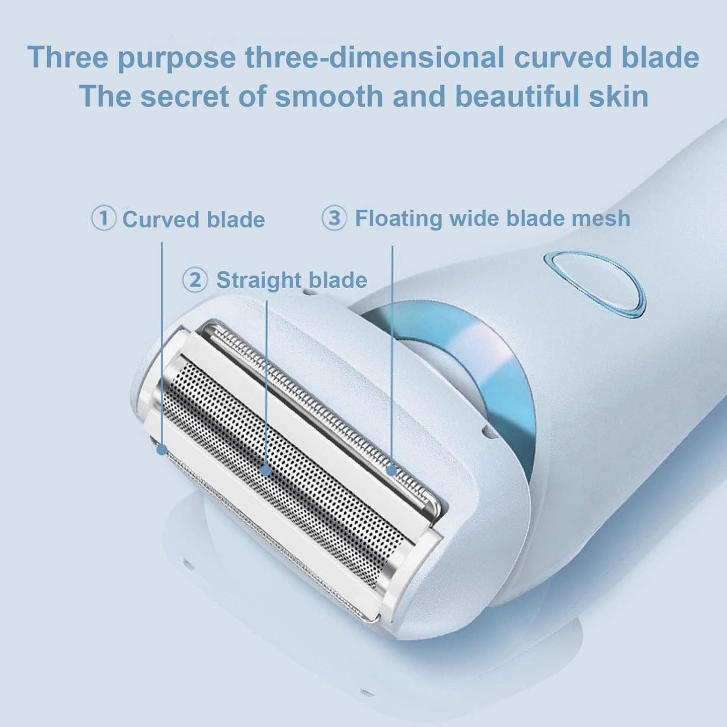 Women's electric shaver with 3 high-speed blades and 3D floating foil head – Nivora