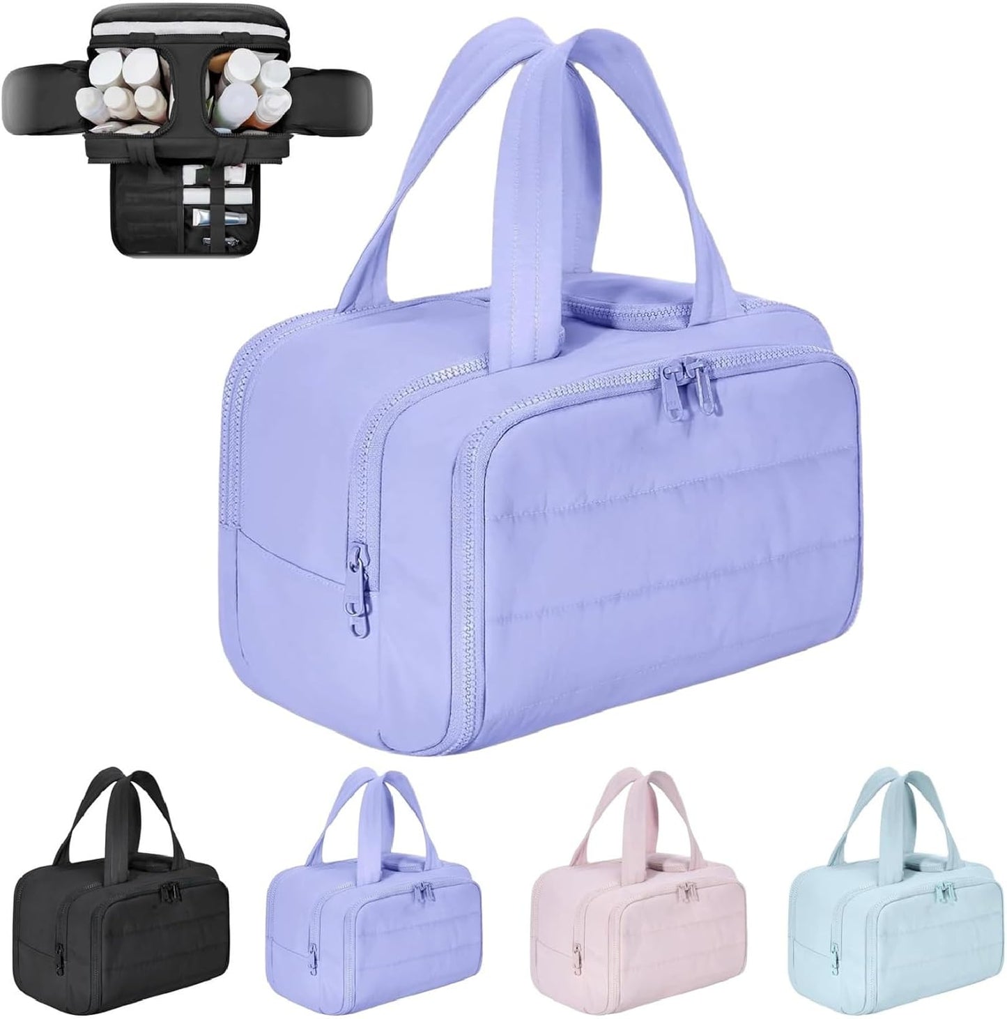 Travel cosmetic bag – Large waterproof toiletry and make-up organiser (4-in-1) – Selvane