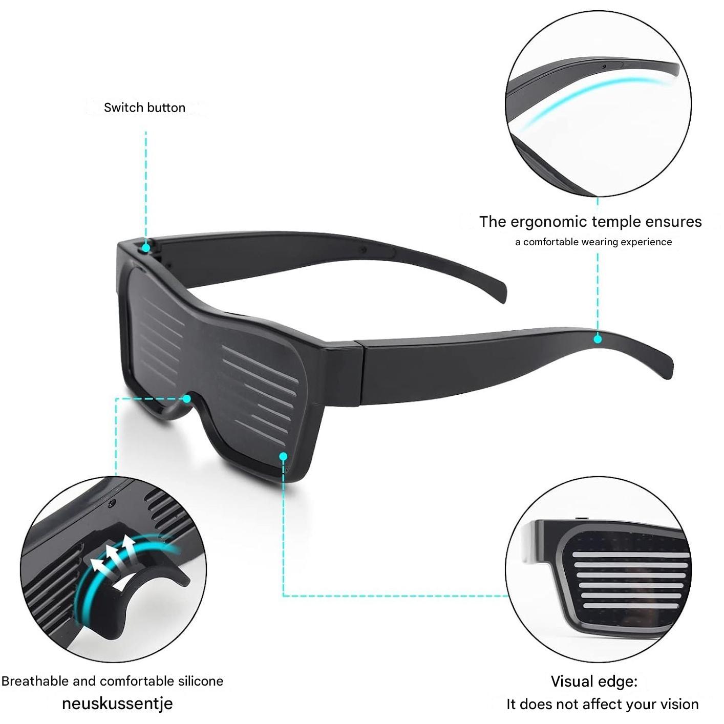 App-Programmable LED Party Glasses - GlowBeat