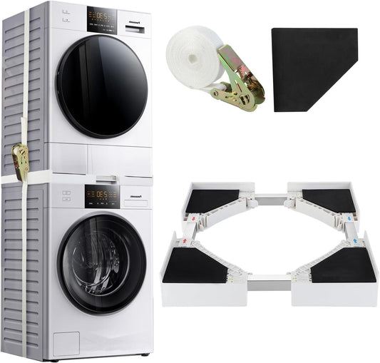 Adjustable universal stacking kit for washing machine and tumble dryer