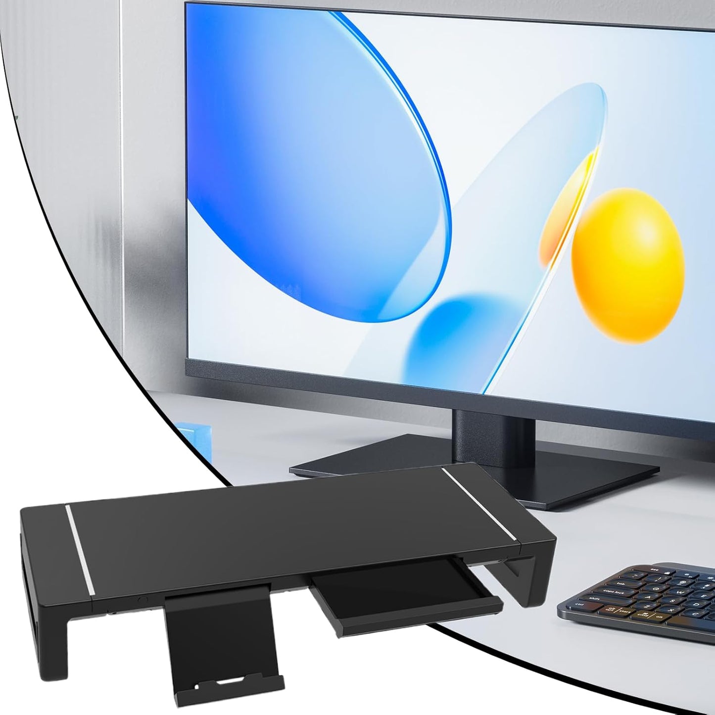 Height-adjustable monitor stand with drawer – Stravon