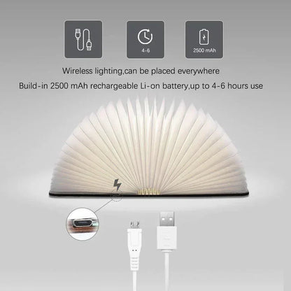 Folding Book Lamp with Warm LED Lighting - StoryGlow
