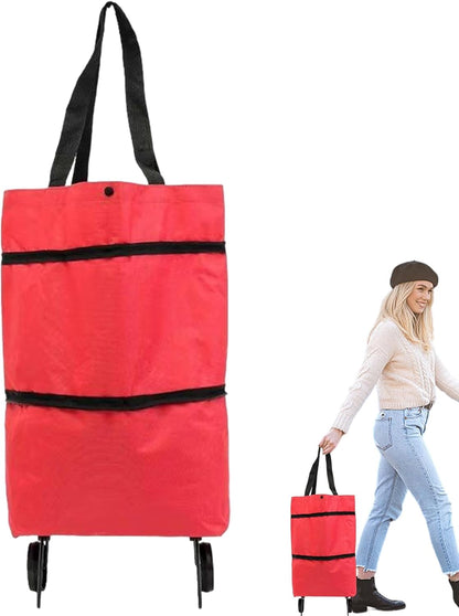 Large Foldable Shopping Bag with Wheels, Reusable Shopping Bag (1+1 FREE) – Veytra