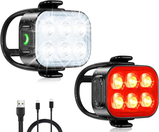 Ultra-slim USB-rechargeable bicycle light set with 4+6 modes – SlimBeam