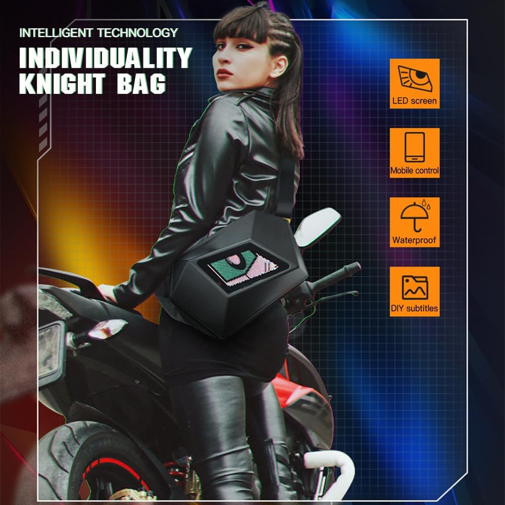 LED motorbike crossbody bag with programmable display – Nexora