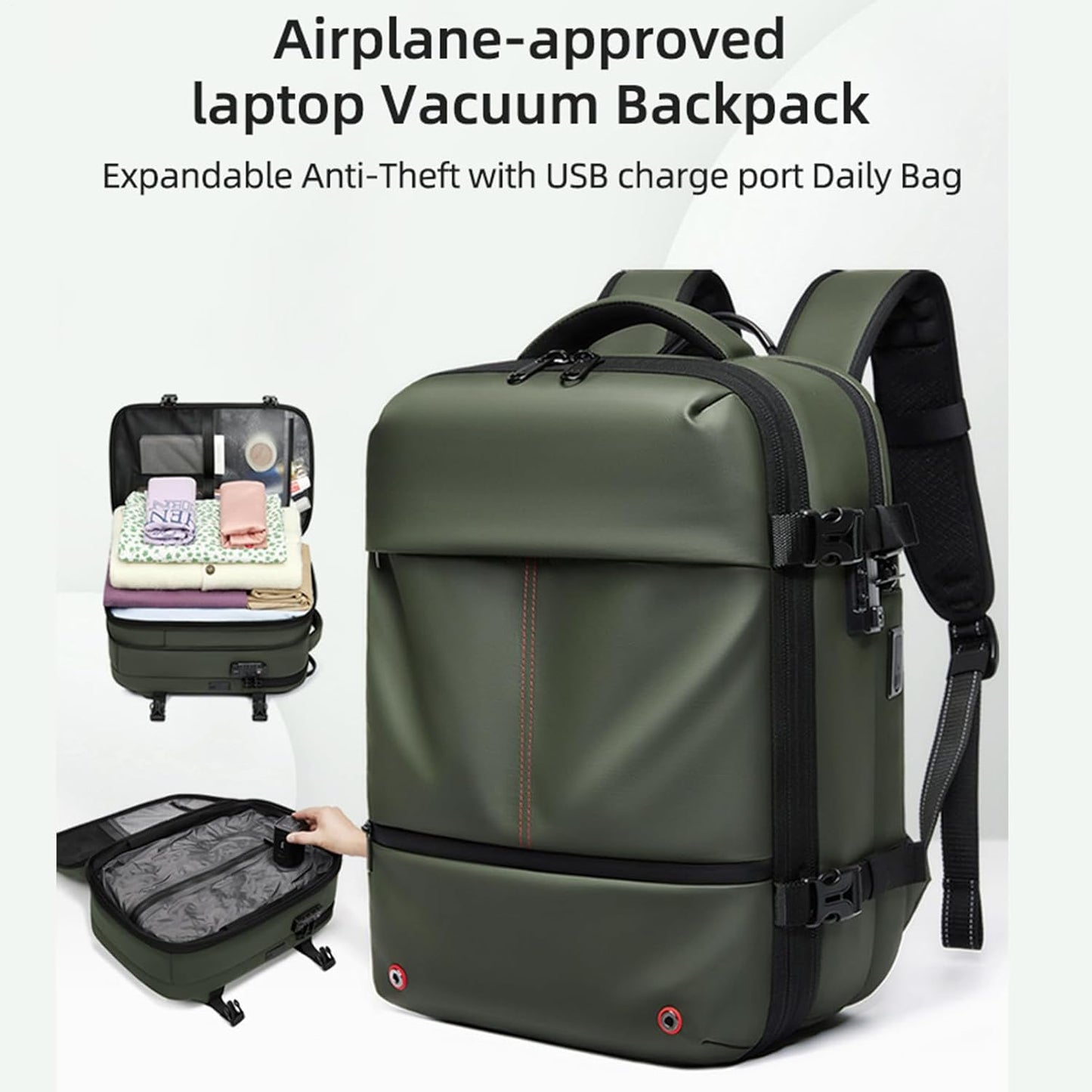Expandable, waterproof travel rucksack with vacuum compression – Arvid