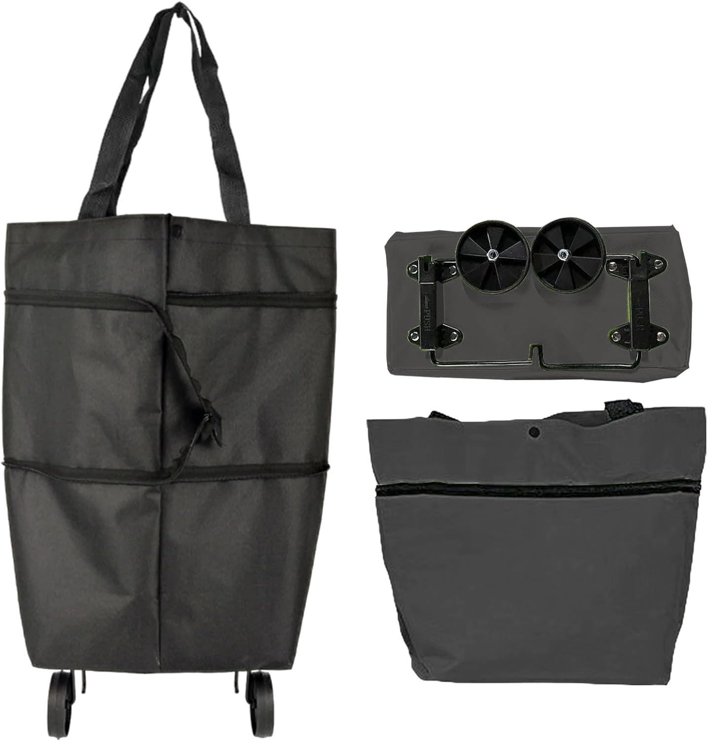 Large Foldable Shopping Bag with Wheels, Reusable Shopping Bag (1+1 FREE) – Veytra