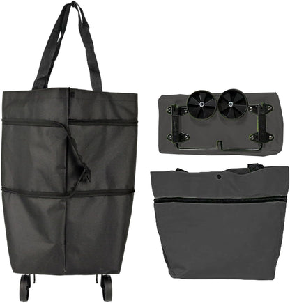 Large Foldable Shopping Bag with Wheels, Reusable Shopping Bag (1+1 FREE) – Veytra