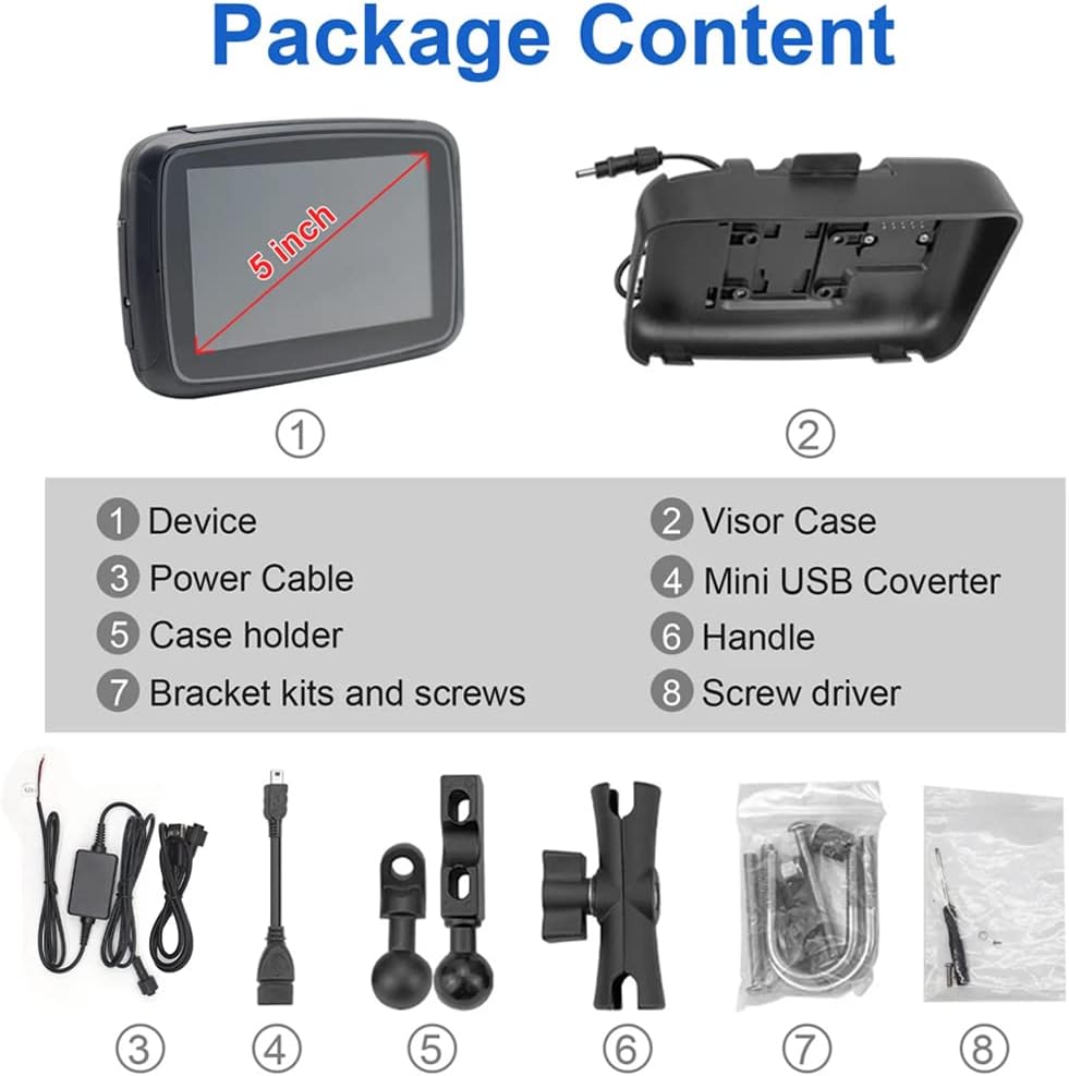 Portable motorcycle monitor with 5" (12.7 cm) IPS display – RideMate