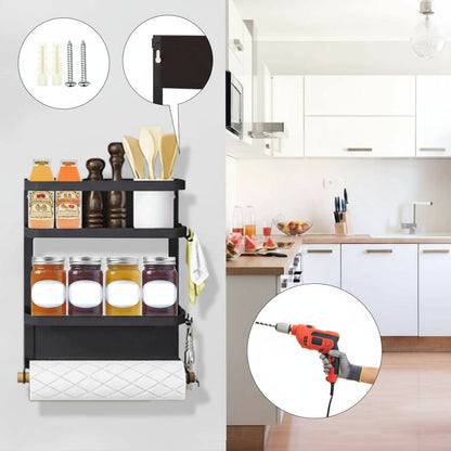 Magnetic fridge spice rack with kitchen roll holder – Oryden