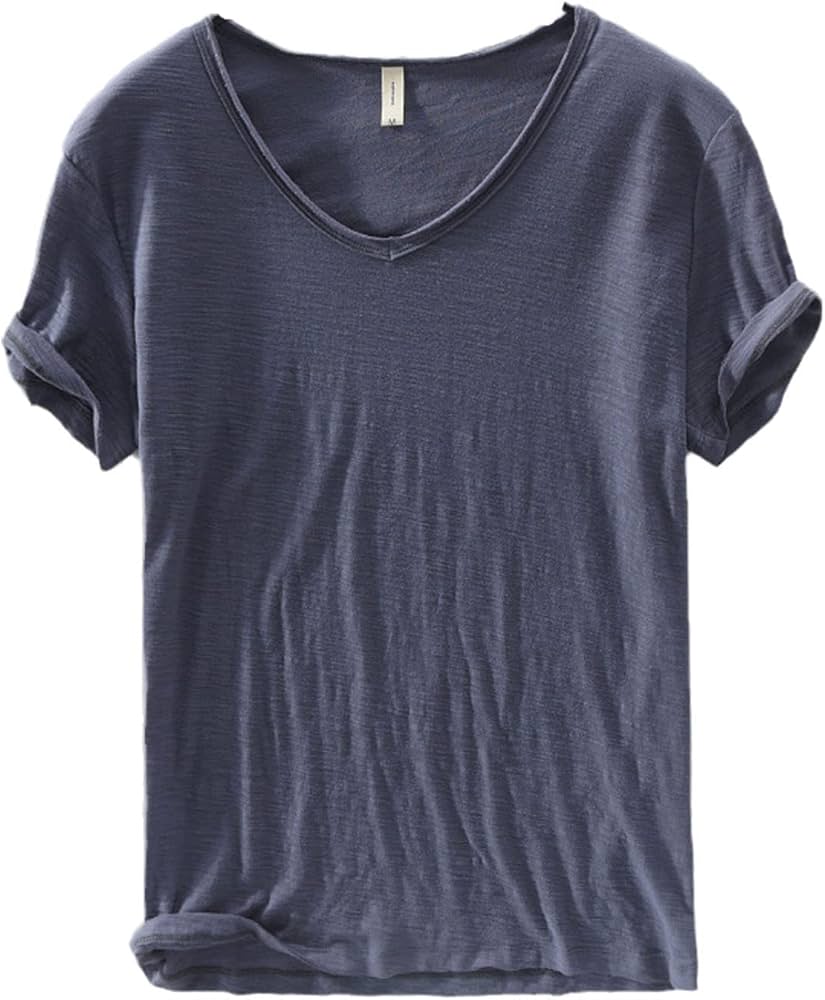 Men's V-Neck Linen Shirt – Luca
