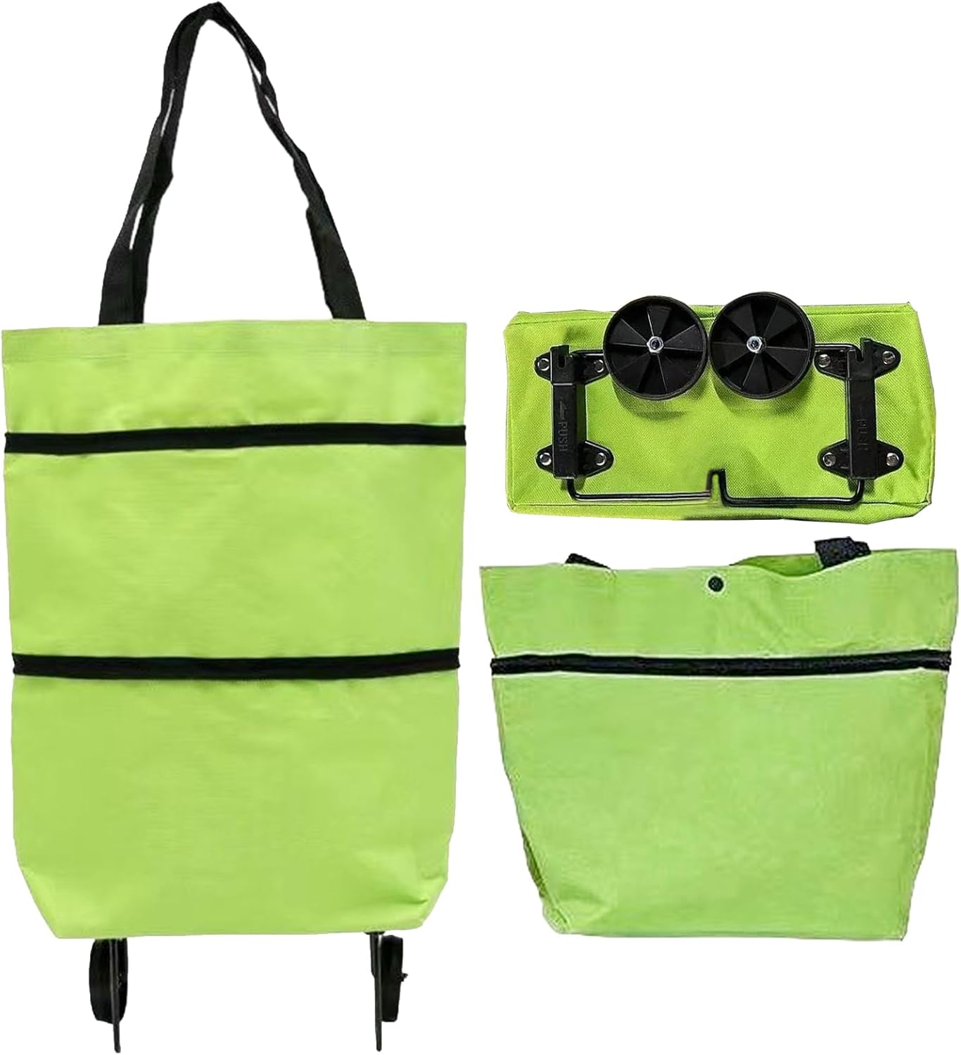 Large Foldable Shopping Bag with Wheels, Reusable Shopping Bag (1+1 FREE) – Veytra
