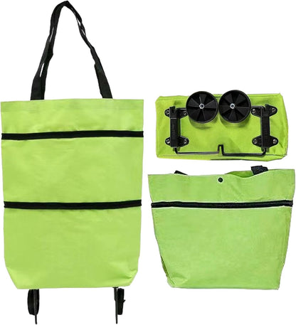 Large Foldable Shopping Bag with Wheels, Reusable Shopping Bag (1+1 FREE) – Veytra